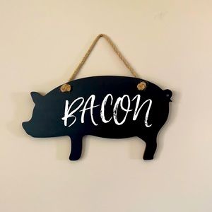 Pier 1 Pig Shaped Chalkboard Wall Art “BACON”